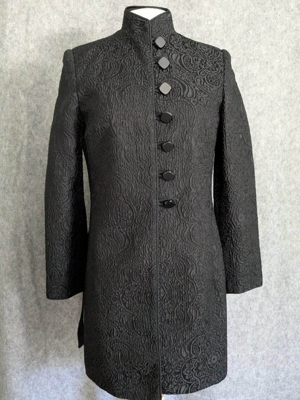 Gramercy Atelier by Monica Pucci Bespoke Sherwani Style Jacket Black Women's Siz